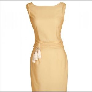 Light Yellow Midi Dress with Tassels